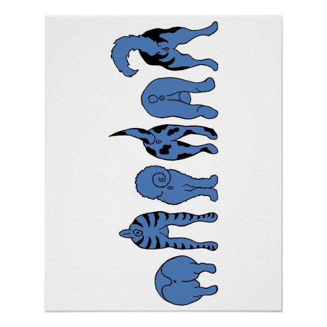 Blue Dog Butts Poster (Front)