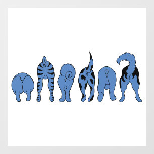Blue Dog Butts Wall Decal