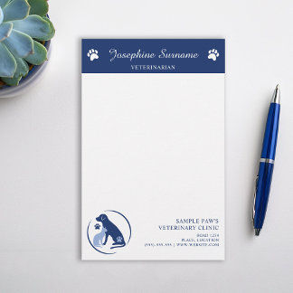 Blue Dog &amp; Cat Logo Veterinary Clinic Custom Logo Stationery