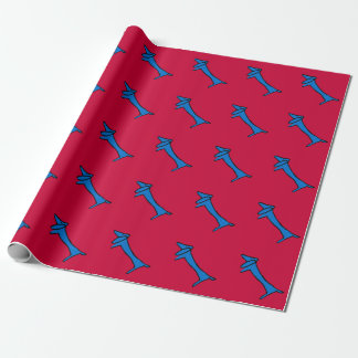 Blue Dog Christmas Wrap Wrapping Paper