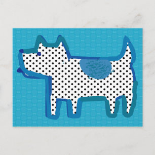 'blue dog' digital painting Postcard