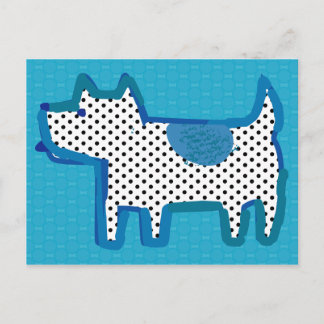 'blue dog' digital painting Postcard