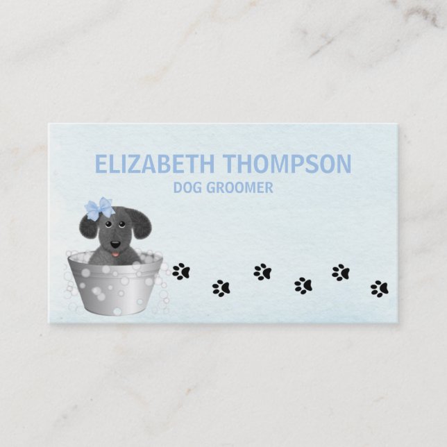Blue Dog Grooming Dog Spa Appointment Card (Front)