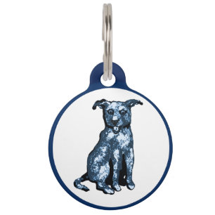 Blue dog happy cattle dog pet ID tag