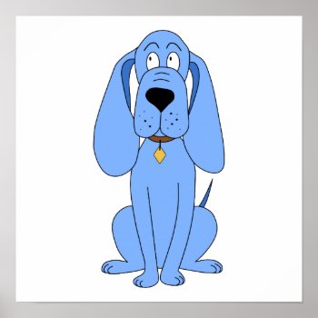 Blue Dog. Hound. Poster by Animal_Art_By_Ali at Zazzle