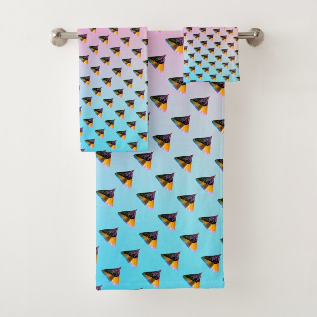 Blue Dog Kisses Blue Gradient        Bath Towel Set (Insitu)