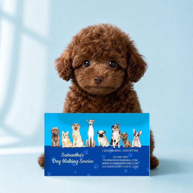 Blue Dog Nail Trim Service Business Card (Creator Uploaded)