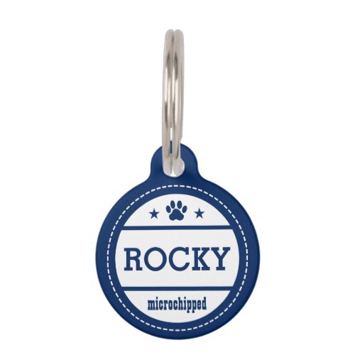 Blue Dog Name Microchipped Call My People Pet Name Tag