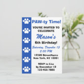 Blue - Dog or Cat Themed Birthday Party Invitation (Standing Front)