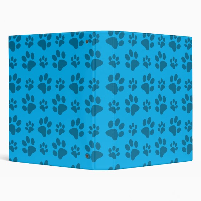 Blue dog paw print 3 ring binder (Background)
