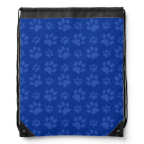 Blue dog paw print pattern drawstring bag Blue dog paw print pattern drawstring bag