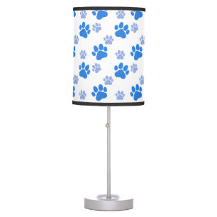 Blue Dog Paw Print Simple Animal Lover Puppies Table Lamp