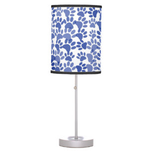 Blue Dog Paw Prints Pattern Table Lamp
