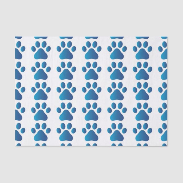 Blue Dog Paw Tissue Paper (Front)