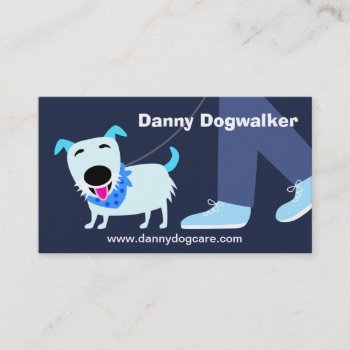 Blue Dog Walker Business Card by PetProDesigns at Zazzle
