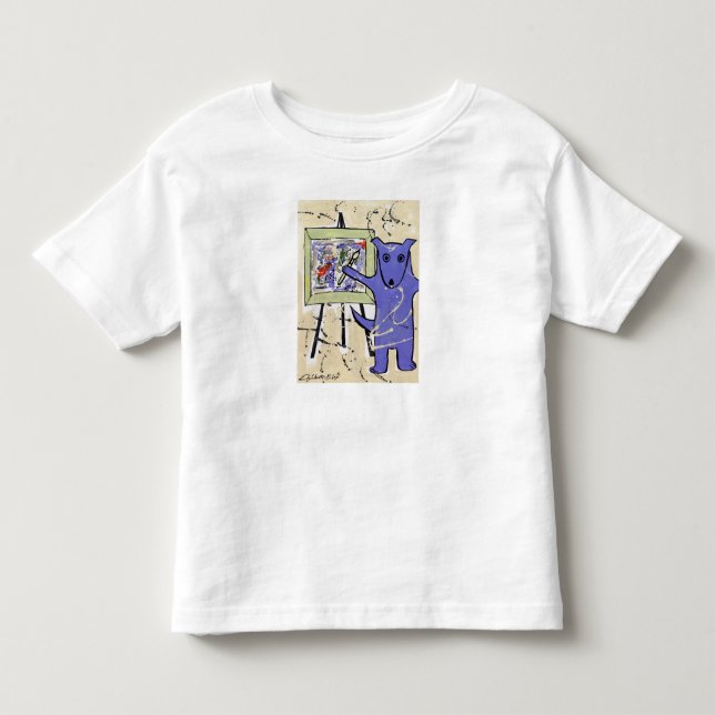 "Blue Dogs as Artists" Series by Artist Elizabeth Toddler T-shirt (Front)