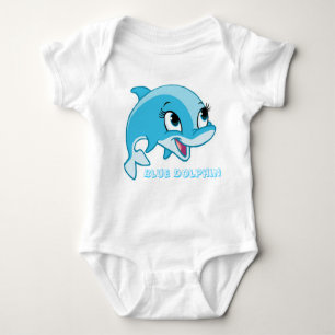 blue dolphin baby bodysuit