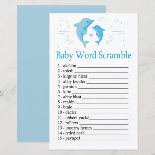 Blue Dolphin Baby word scramble game