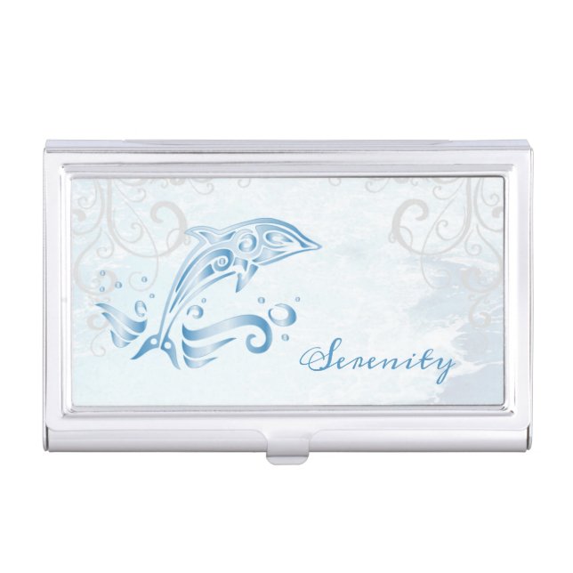 Blue Dolphin Business Card Case (Front)