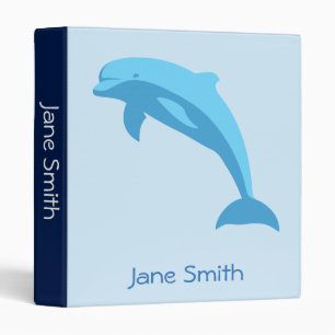 Blue dolphin cartoon kids cute student folder