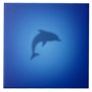 Blue dolphin ceramic tile