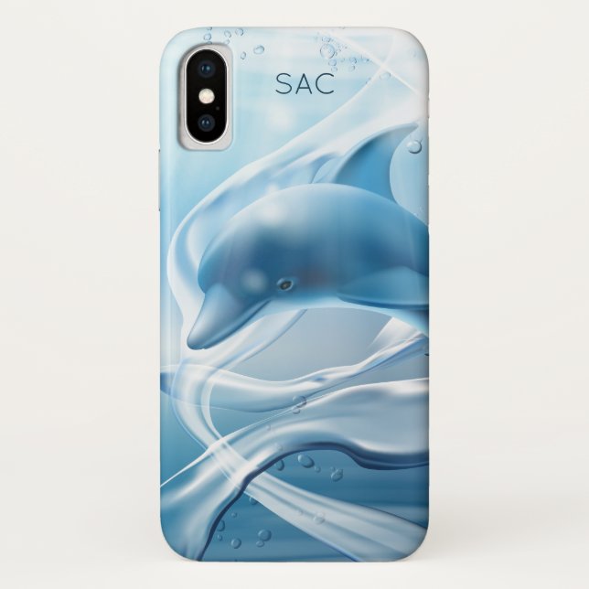 Blue Dolphin custom monogram phone cases (Back)