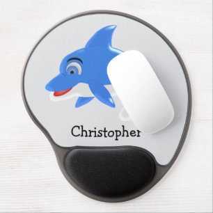Blue Dolphin Design Gel Mouse Pad