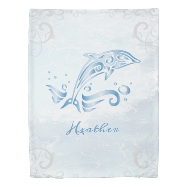 Blue Dolphin Duvet Cover (Front)