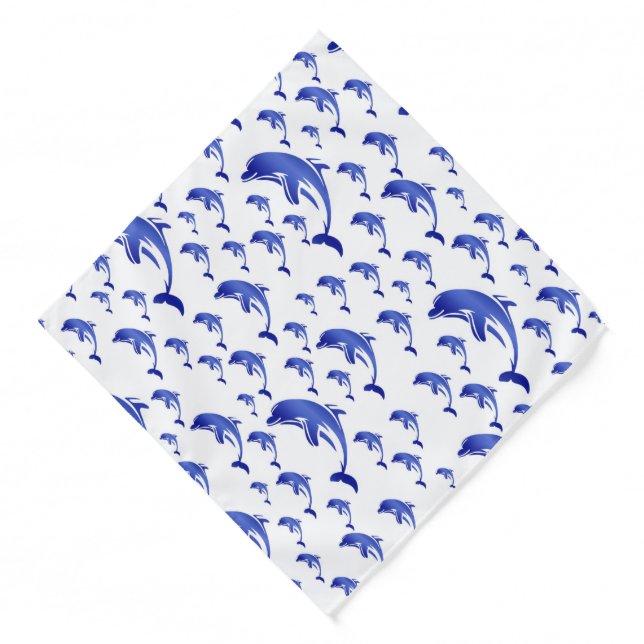blue,dolphin, fish, nature, aquatic, design, bandana (Front)
