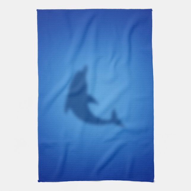 Blue dolphin kitchen towel (Vertical)