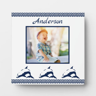 Blue Dolphin Nautical Navy Photo Frame