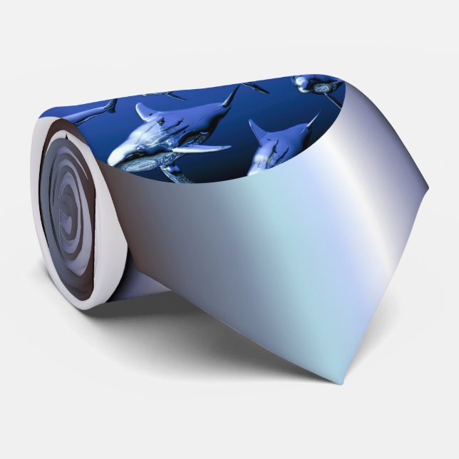 Blue Dolphin Neck Tie (Rolled)