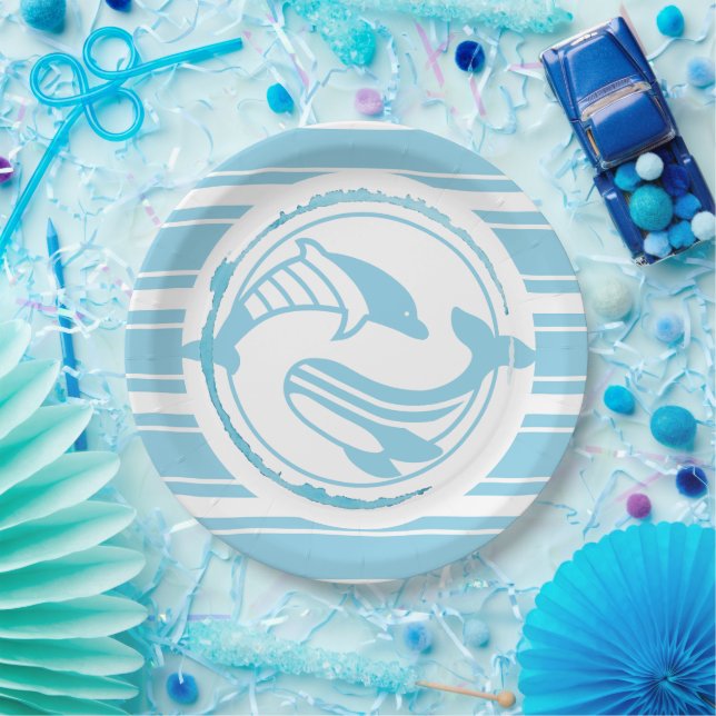 Blue Dolphin  Paper Plates (Party)