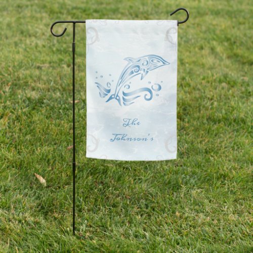 Blue Dolphin Personalized Garden Flag