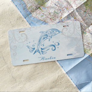 Blue Dolphin Personalized License Plate