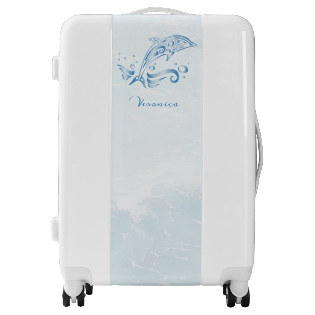 Blue Dolphin Personalized Luggage (Front)