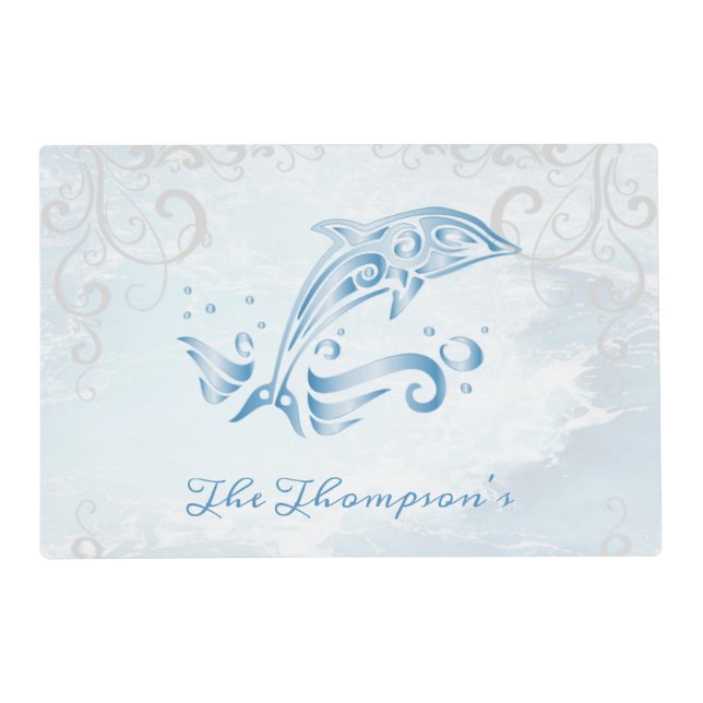 Blue Dolphin Personalized Placemat (Front)