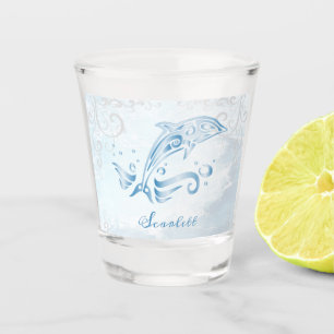 Blue Dolphin Personalized Shot Glass
