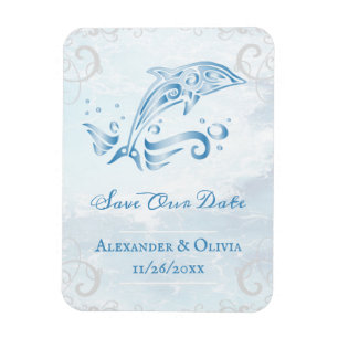 Blue Dolphin Save The Date Magnet