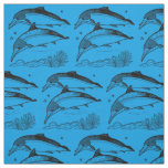 Blue Dolphin Simple Cute Pattern Classic Modern  Fabric