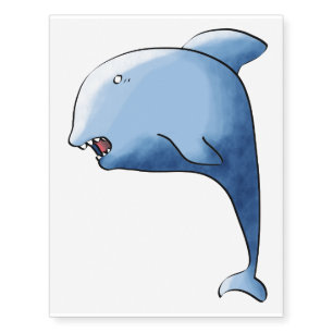 Blue dolphin temporary tattoos