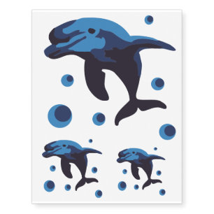 blue dolphin temporary tattoos