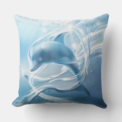 Blue Dolphin throw pillows