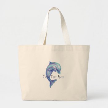 Blue Dolphin Tote Bag by Customizables at Zazzle
