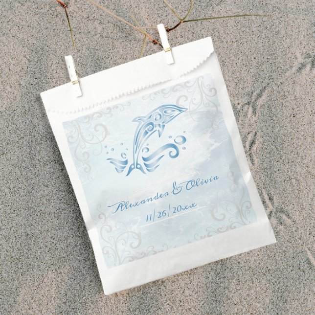 Blue Dolphin Wedding Favor Bags (Blue Dolphin Wedding Favor Bags)