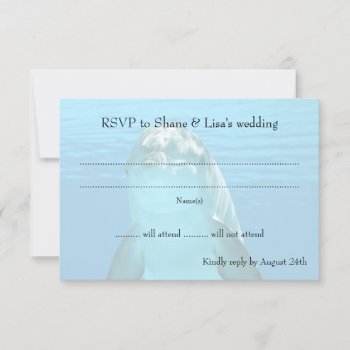 Blue Dolphin Wedding Reply Rsvp Cards by sandpiperWedding at Zazzle
