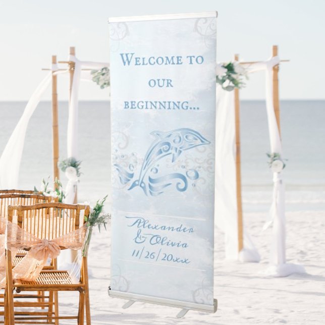 Blue Dolphin Wedding Welcome Banner (Blue Dolphin Wedding Welcome Banner)