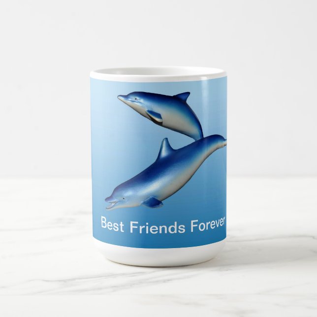 Blue Dolphins Best Friends Forever Coffee Mug (Center)