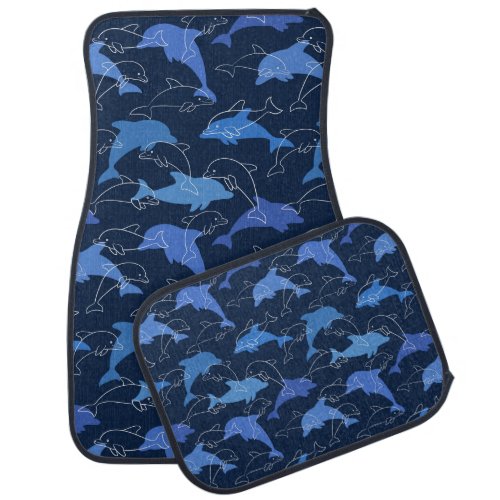 Blue Dolphins Car Floor Mat