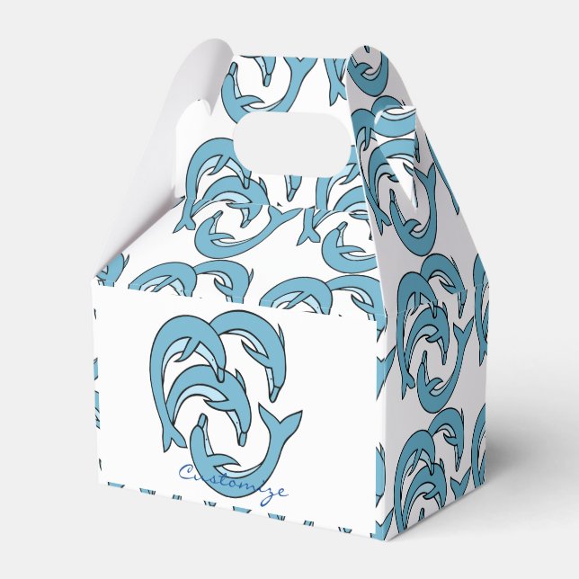 Blue Dolphins circling Thunder_Cove Favor Boxes (Front Side)